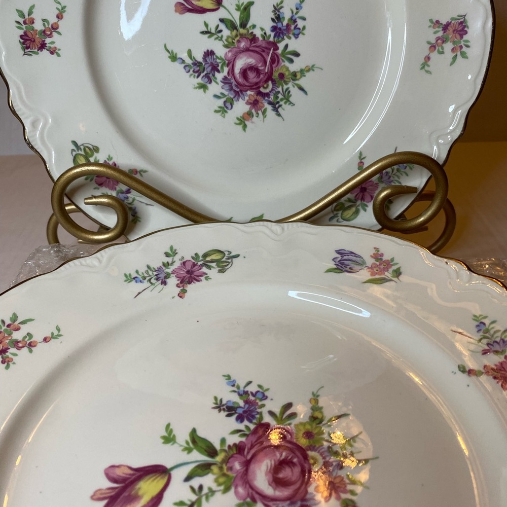 Set Of 7 VTG Homer Laughlin Household Institute Priscilla Pattern Dunner Plates - Picture 2 of 5